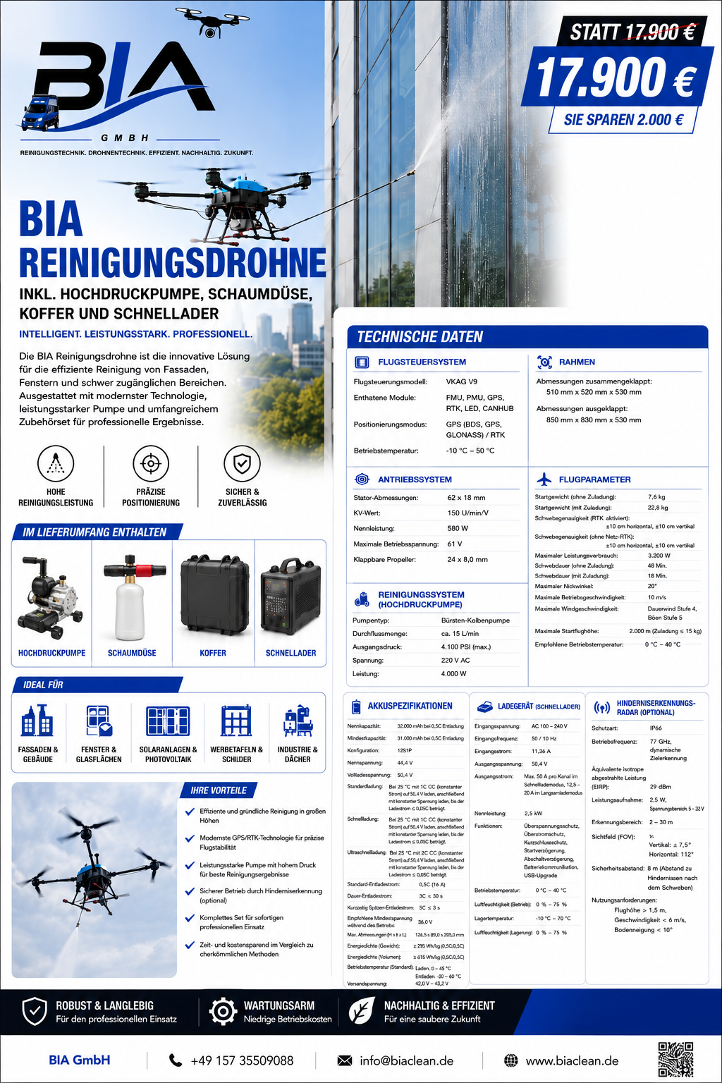 Datenblatt Reinigungsdrohne BIA Reinigungsdrohne von BIA Clean